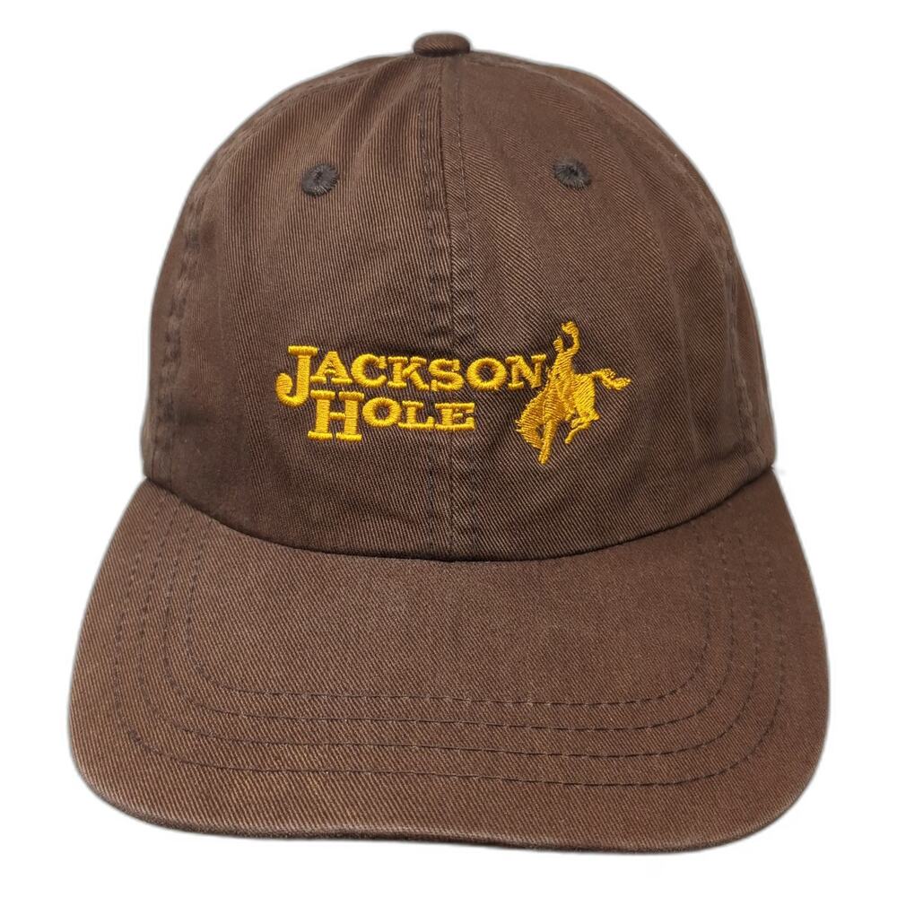 Imperial Baseball Cap Brown Yellow One Size Jackson Hole Wyoming Bronco Hat